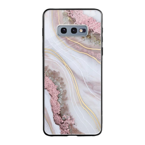 Pink & Gold Gllitter Marble Samsung Galaxy S10E Glass Back Cover Online