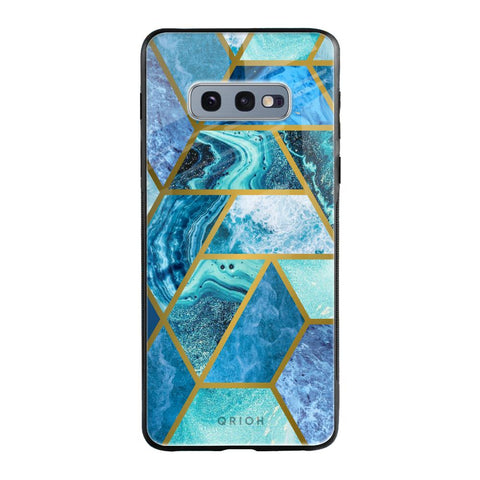 Turquoise Geometrical Marble Samsung Galaxy S10E Glass Back Cover Online