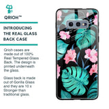 Tropical Leaves & Pink Flowers Glass case for Samsung Galaxy S10e