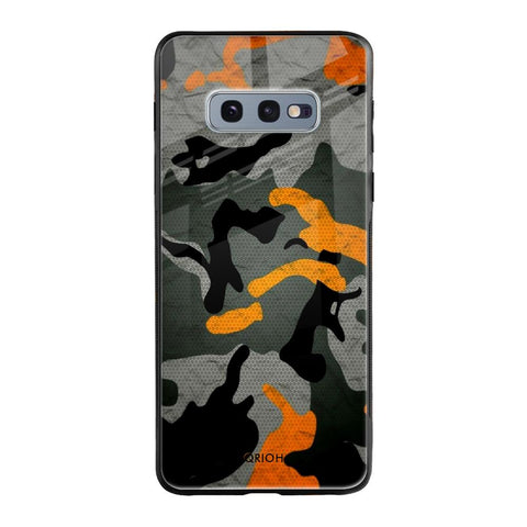 Camouflage Orange Samsung Galaxy S10E Glass Cases & Covers Online