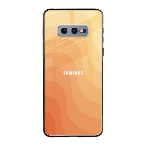 Orange Curve Pattern Samsung Galaxy S10E Glass Back Cover Online