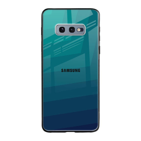 Green Triangle Pattern Samsung Galaxy S10E Glass Back Cover Online
