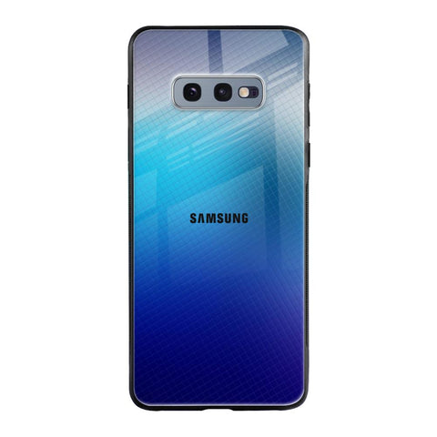 Blue Rhombus Pattern Samsung Galaxy S10E Glass Back Cover Online