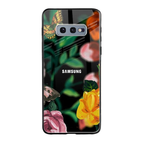 Flowers & Butterfly Samsung Galaxy S10E Glass Back Cover Online