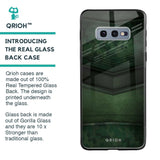 Green Leather Glass Case for Samsung Galaxy S10E