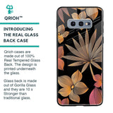 Lines Pattern Flowers Glass Case for Samsung Galaxy S10E