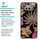 Lines Pattern Flowers Glass Case for Samsung Galaxy S10E