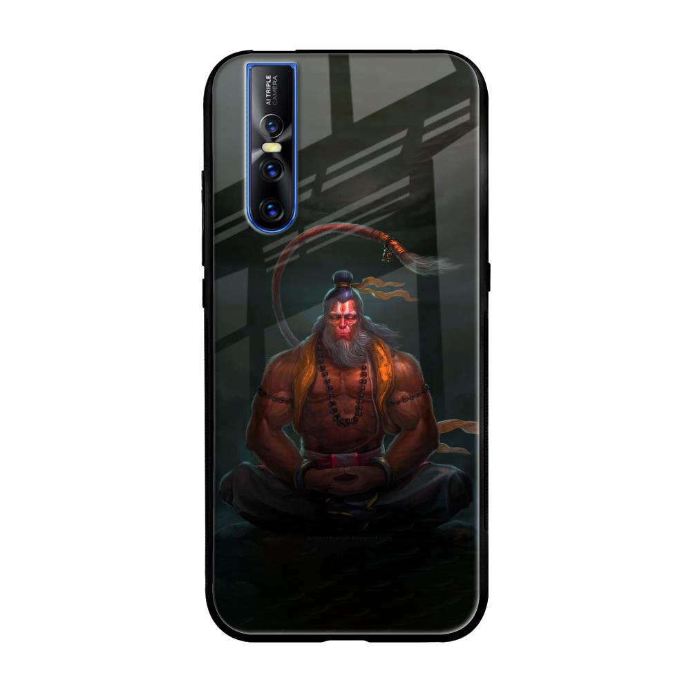 Lord Hanuman Animated Vivo V15 Pro Glass Back Cover Online