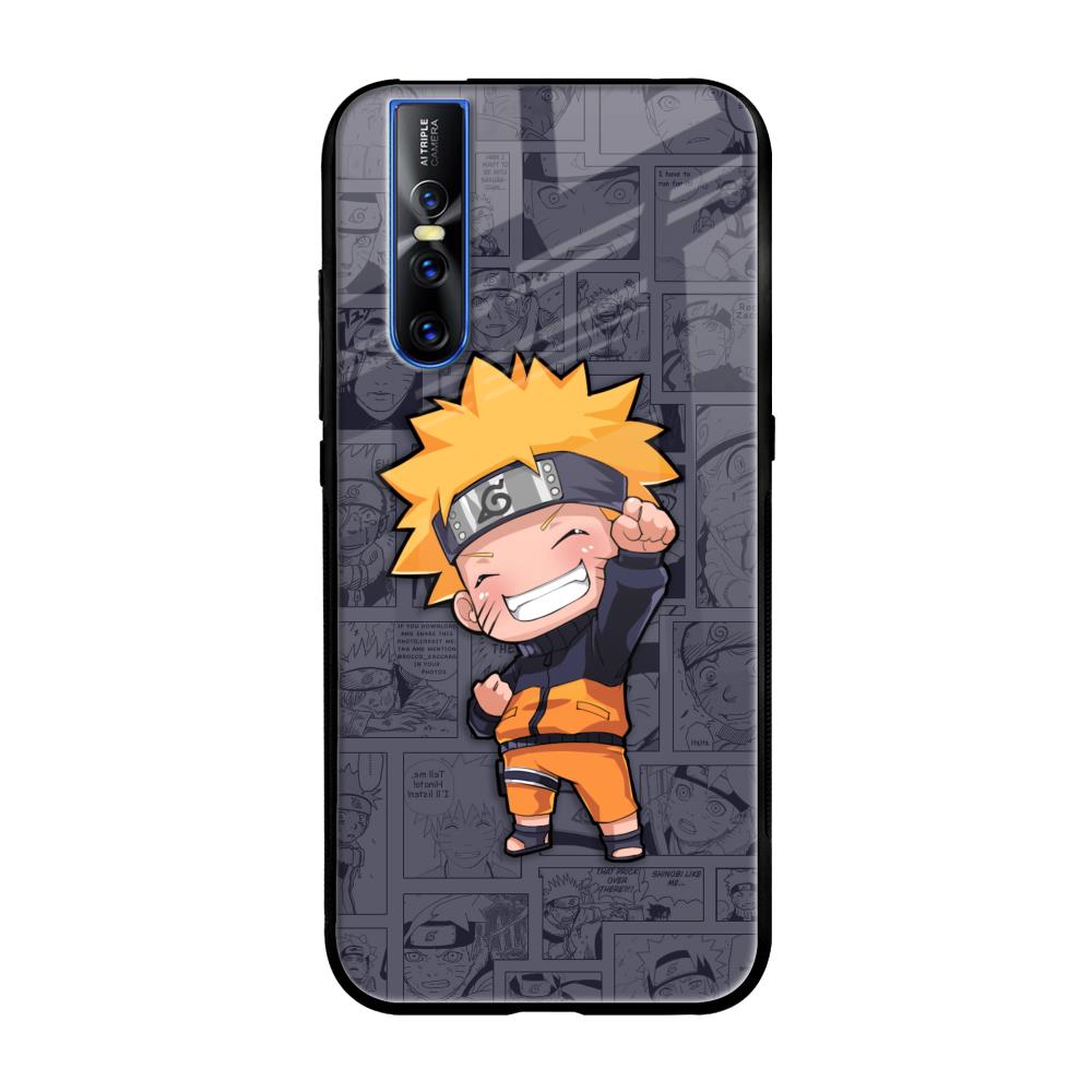 Orange Chubby Vivo V15 Pro Glass Back Cover Online