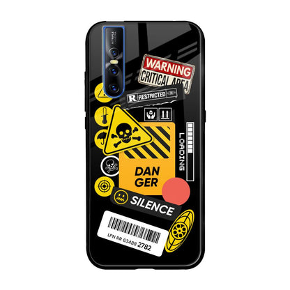 Danger Signs Vivo V15 Pro Glass Back Cover Online