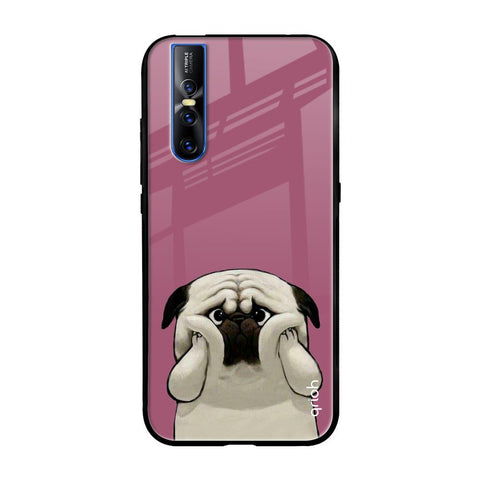 Funny Pug Face Vivo V15 Pro Glass Back Cover Online