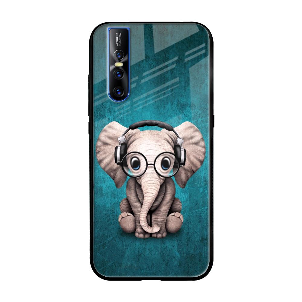 Adorable Baby Elephant Vivo V15 Pro Glass Back Cover Online