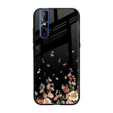 Floating Floral Print Vivo V15 Pro Glass Back Cover Online