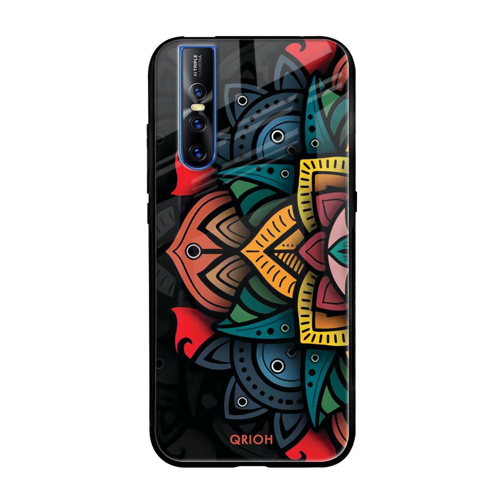 Retro Gorgeous Flower Vivo V15 Pro Glass Cases & Covers Online