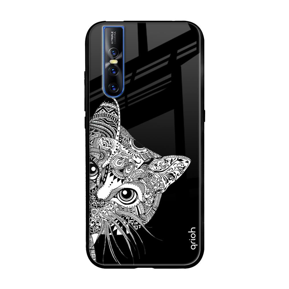 Kitten Mandala Vivo V15 Pro Glass Cases & Covers Online