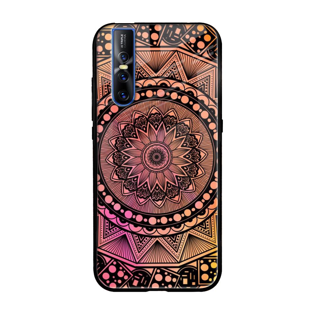 Floral Mandala Vivo V15 Pro Glass Back Cover Online