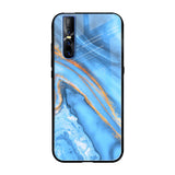 Vibrant Blue Marble Vivo V15 Pro Glass Back Cover Online
