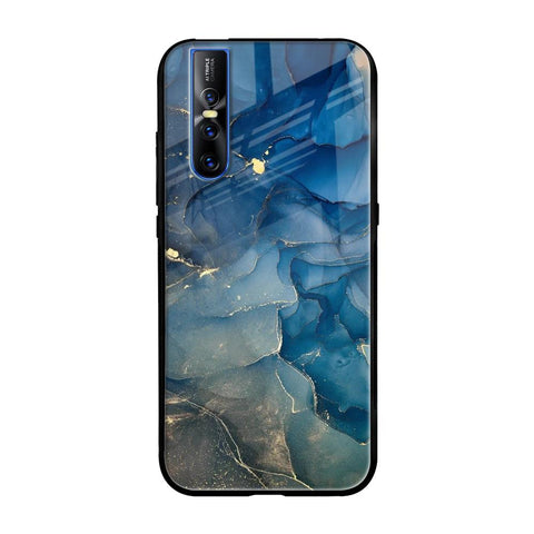 Blue Cool Marble Vivo V15 Pro Glass Back Cover Online