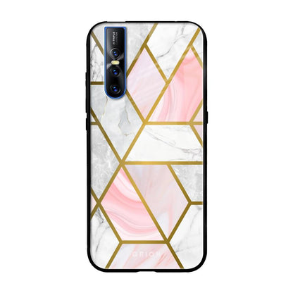 Geometrical Marble Vivo V15 Pro Glass Back Cover Online