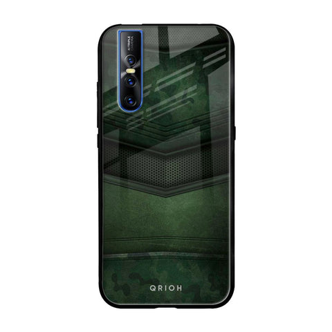 Green Leather Vivo V15 Pro Glass Back Cover Online
