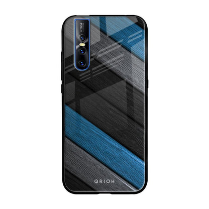Multicolor Wooden Effect Vivo V15 Pro Glass Back Cover Online