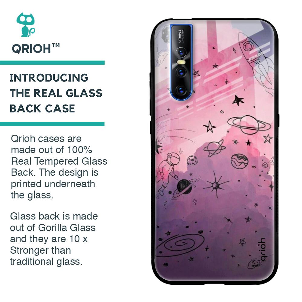 Space Doodles Glass Case for Vivo V15 Pro