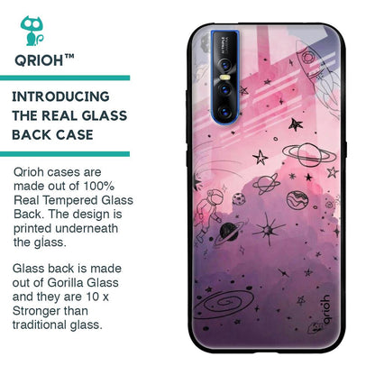 Space Doodles Glass Case for Vivo V15 Pro