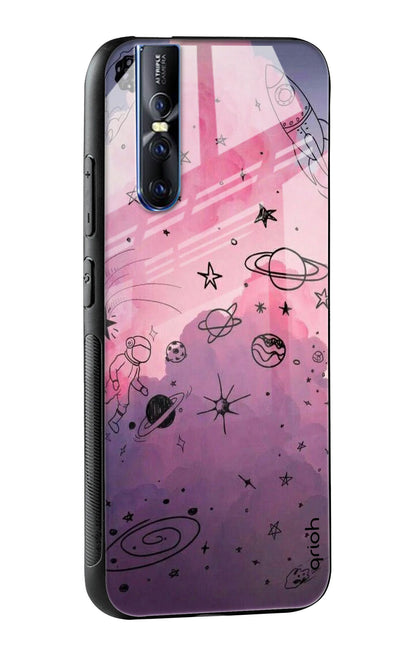 Space Doodles Glass Case for Vivo V15 Pro