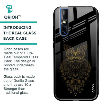Golden Owl Glass Case for Vivo V15 Pro