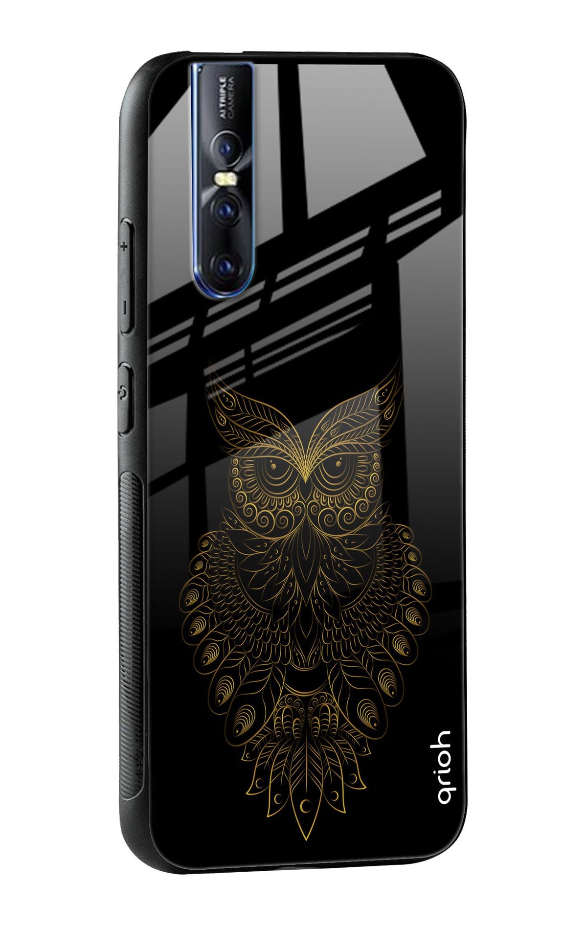Golden Owl Glass Case for Vivo V15 Pro