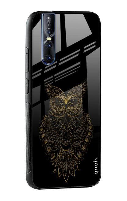 Golden Owl Glass Case for Vivo V15 Pro