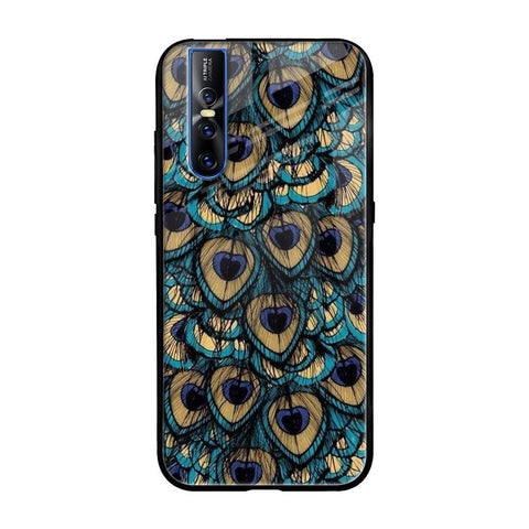 Peacock Feathers Vivo V15 Pro Glass Cases & Covers Online