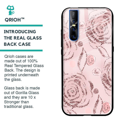 Shimmer Roses Glass case for Vivo V15 Pro