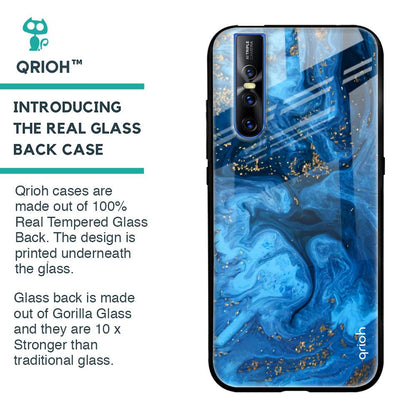 Gold Sprinkle Glass case for Vivo V15 Pro
