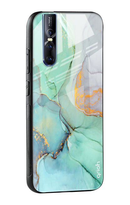 Green Marble Glass case for Vivo V15 Pro