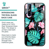 Tropical Leaves & Pink Flowers Glass case for Vivo V15 Pro