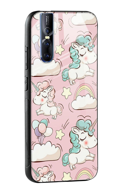 Balloon Unicorn Glass case for Vivo V15 Pro