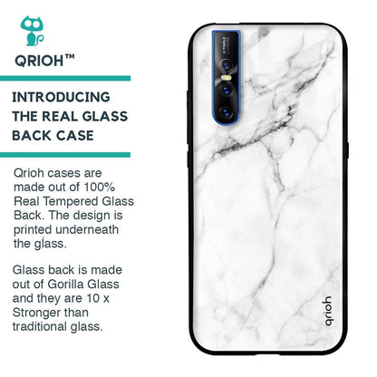 Modern White Marble Glass case for Vivo V15 Pro