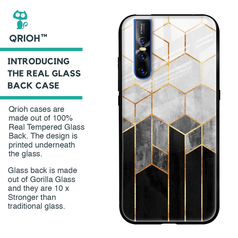 Tricolor Pattern Glass Case for Vivo V15 Pro