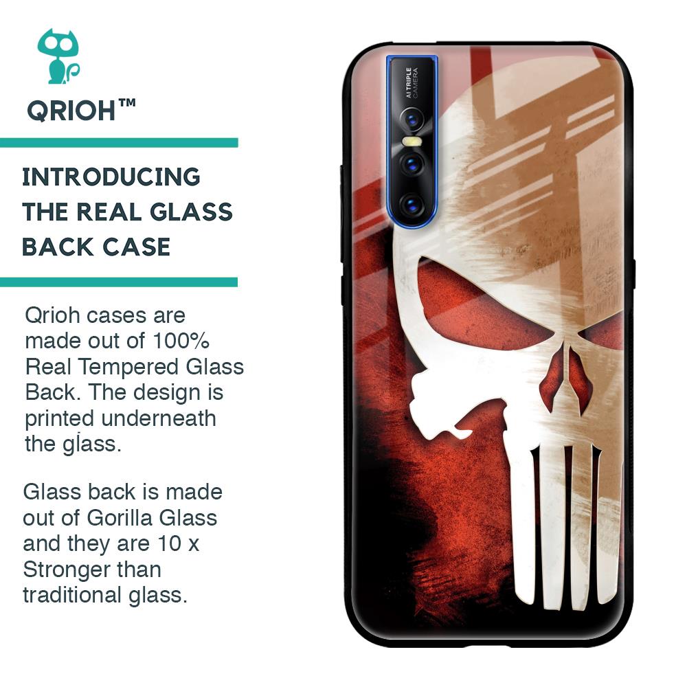 Red Skull Glass Case for Vivo V15 Pro