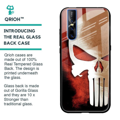 Red Skull Glass Case for Vivo V15 Pro