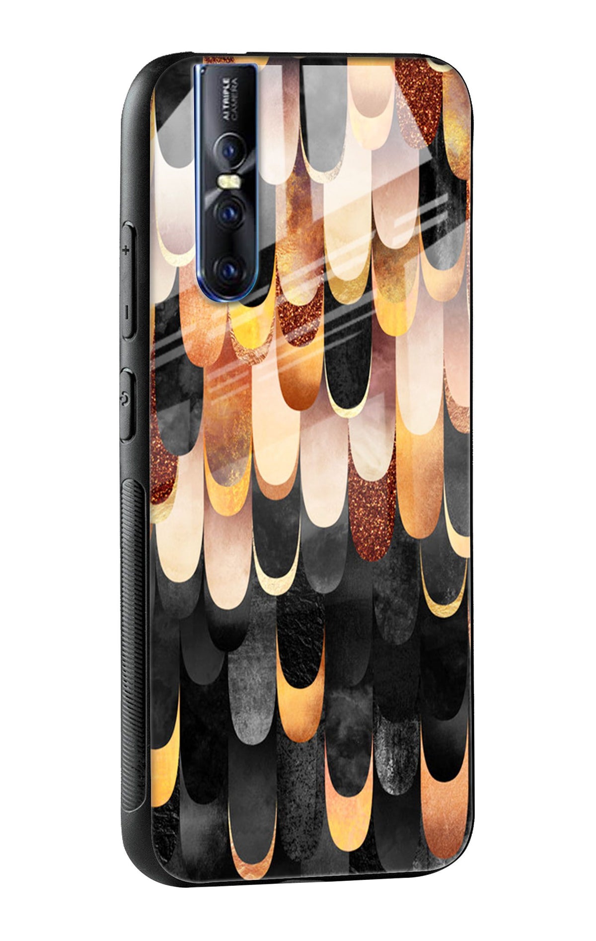 Bronze Abstract Glass Case for Vivo V15 Pro