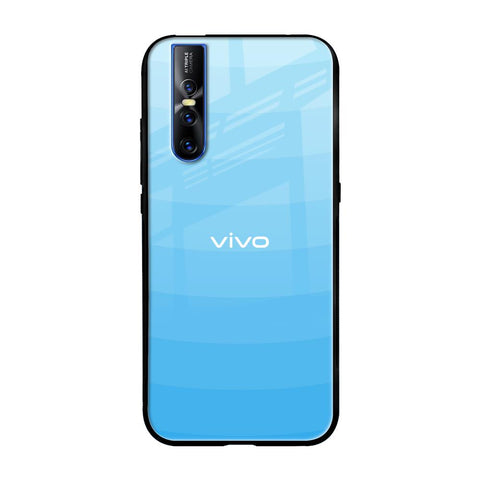 Wavy Blue Pattern Vivo V15 Pro Glass Back Cover Online