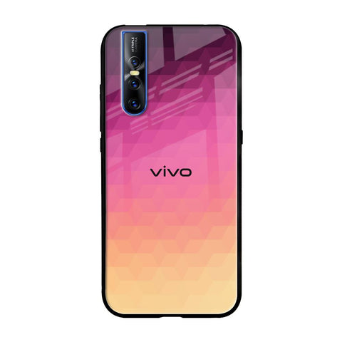 Geometric Pink Diamond Vivo V15 Pro Glass Back Cover Online
