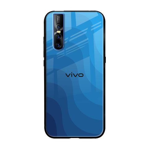 Blue Wave Abstract Vivo V15 Pro Glass Back Cover Online