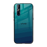 Green Triangle Pattern Vivo V15 Pro Glass Back Cover Online