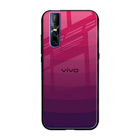 Wavy Pink Pattern Vivo V15 Pro Glass Back Cover Online