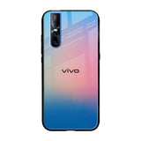 Blue & Pink Ombre Vivo V15 Pro Glass Back Cover Online