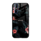 Tropical Art Flower Vivo V15 Pro Glass Back Cover Online