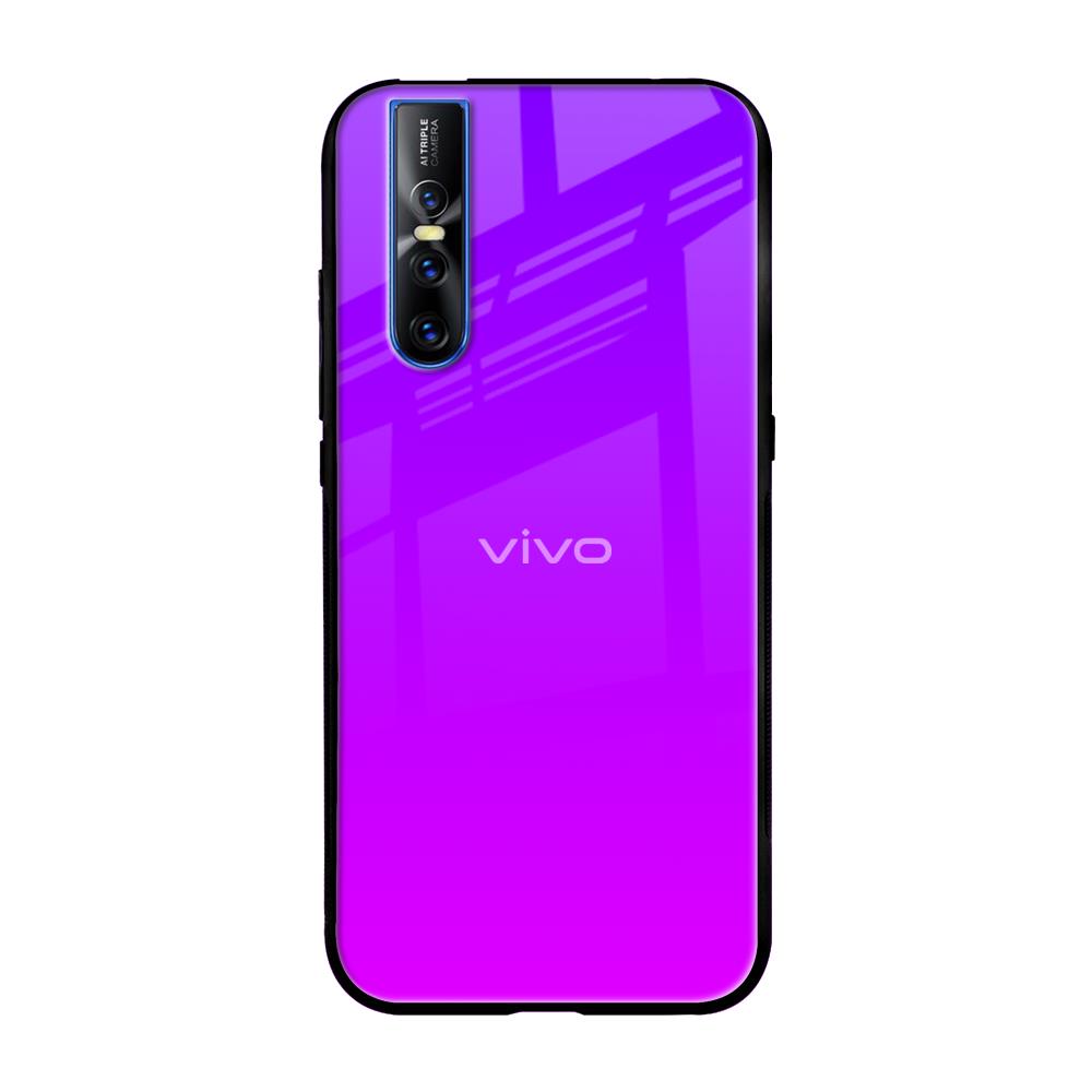Purple Pink Vivo V15 Pro Glass Back Cover Online